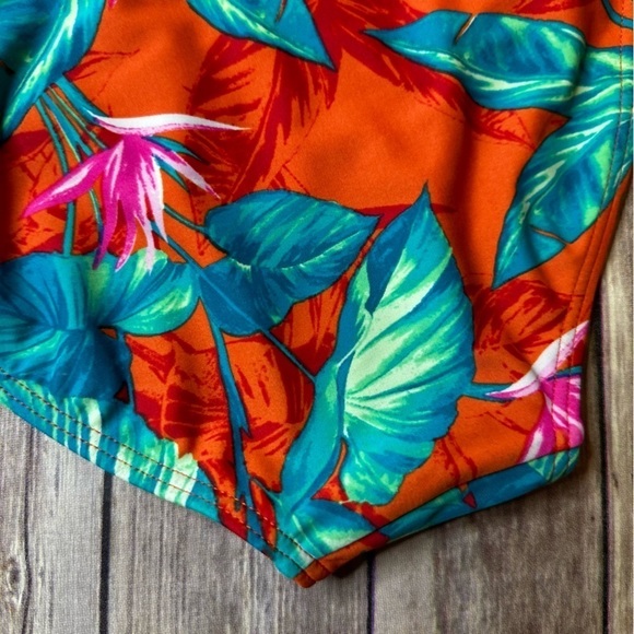 Xhilaration Swim Small Women's Bikini Bottoms Bathing Suit Swimsuit Red Tropical - Picture 4 of 9